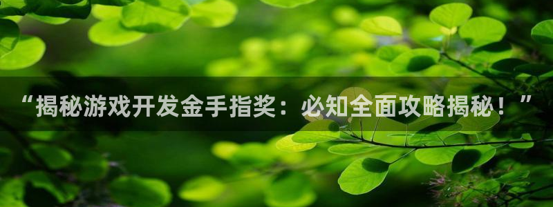 沐鸣平台主管：“揭秘游戏开发金手指奖：必
