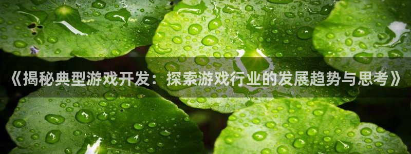 沐鸣注册登陆：《揭秘典型游戏开发：探索游