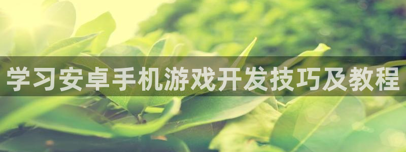 沐鸣娱乐平台登录入口下载：学习安卓手机游